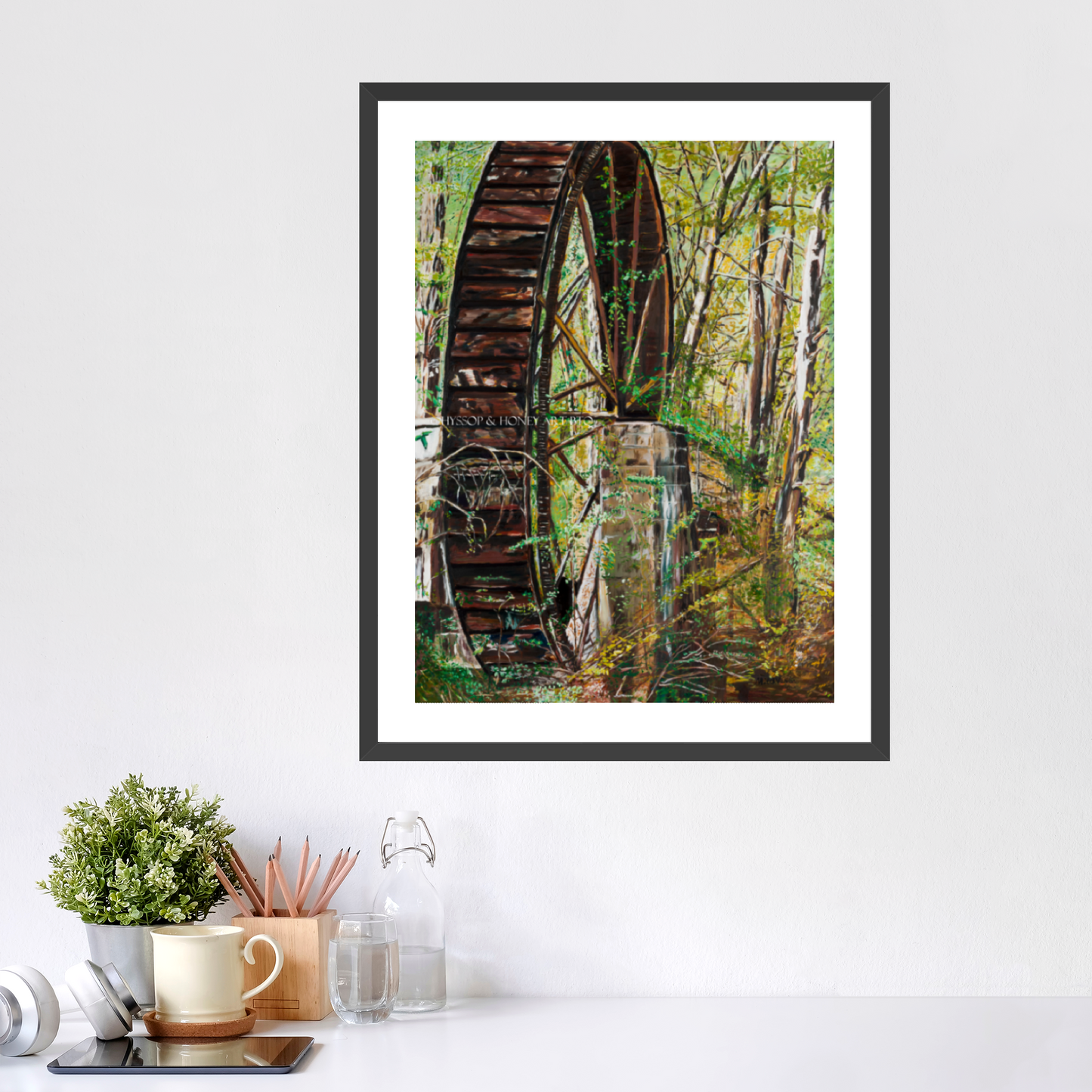 Berry Mill Water Wheel - Framed Prints