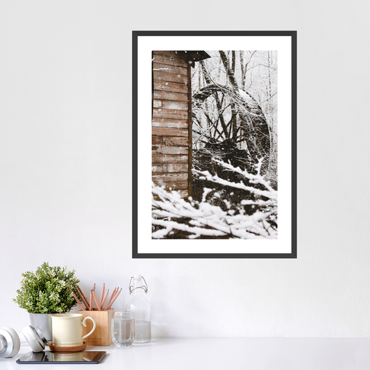 Winter Water Wheel - Framed Prints