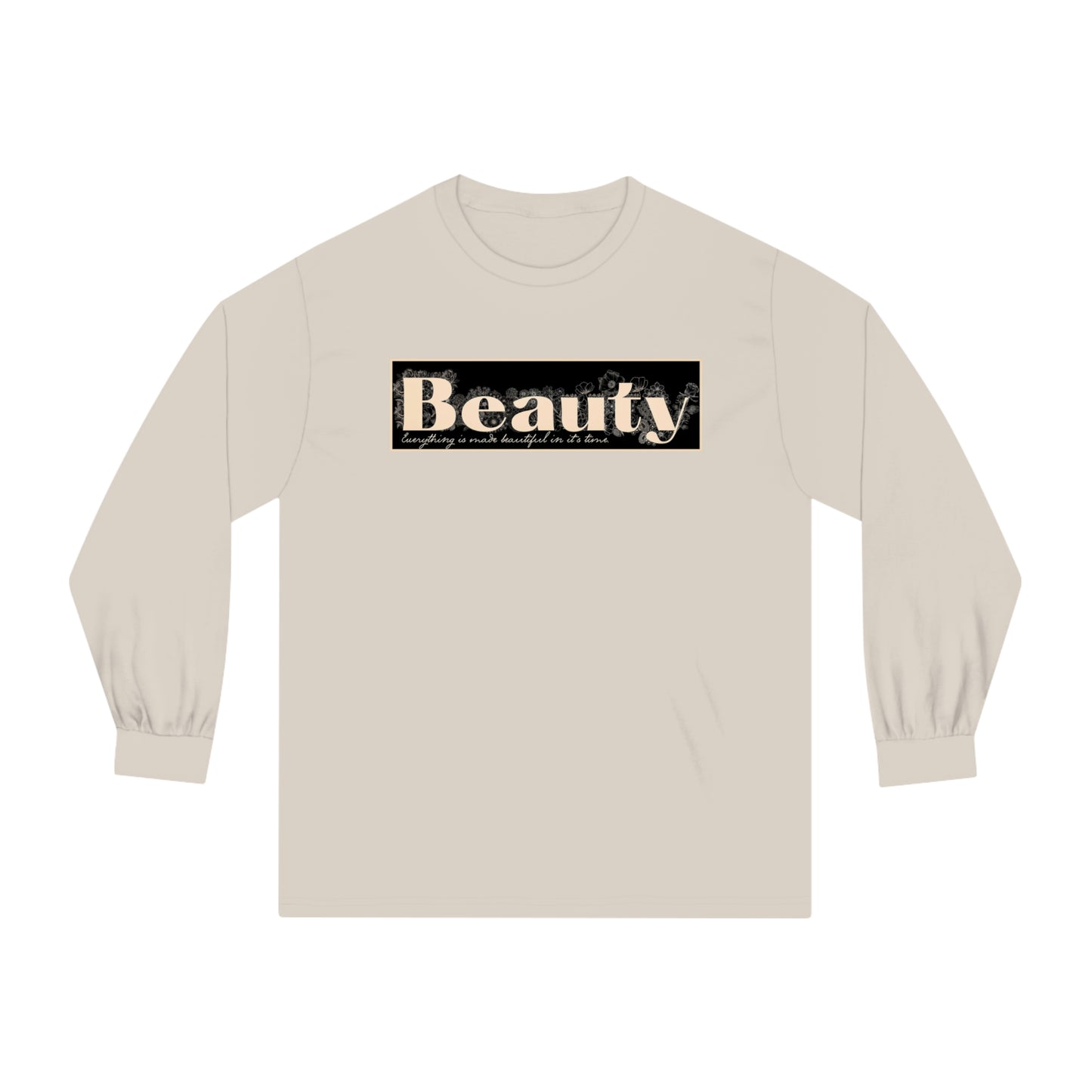 "Beauty" - Everything Black & Creamed Honey - Long Sleeve Graphic Tee